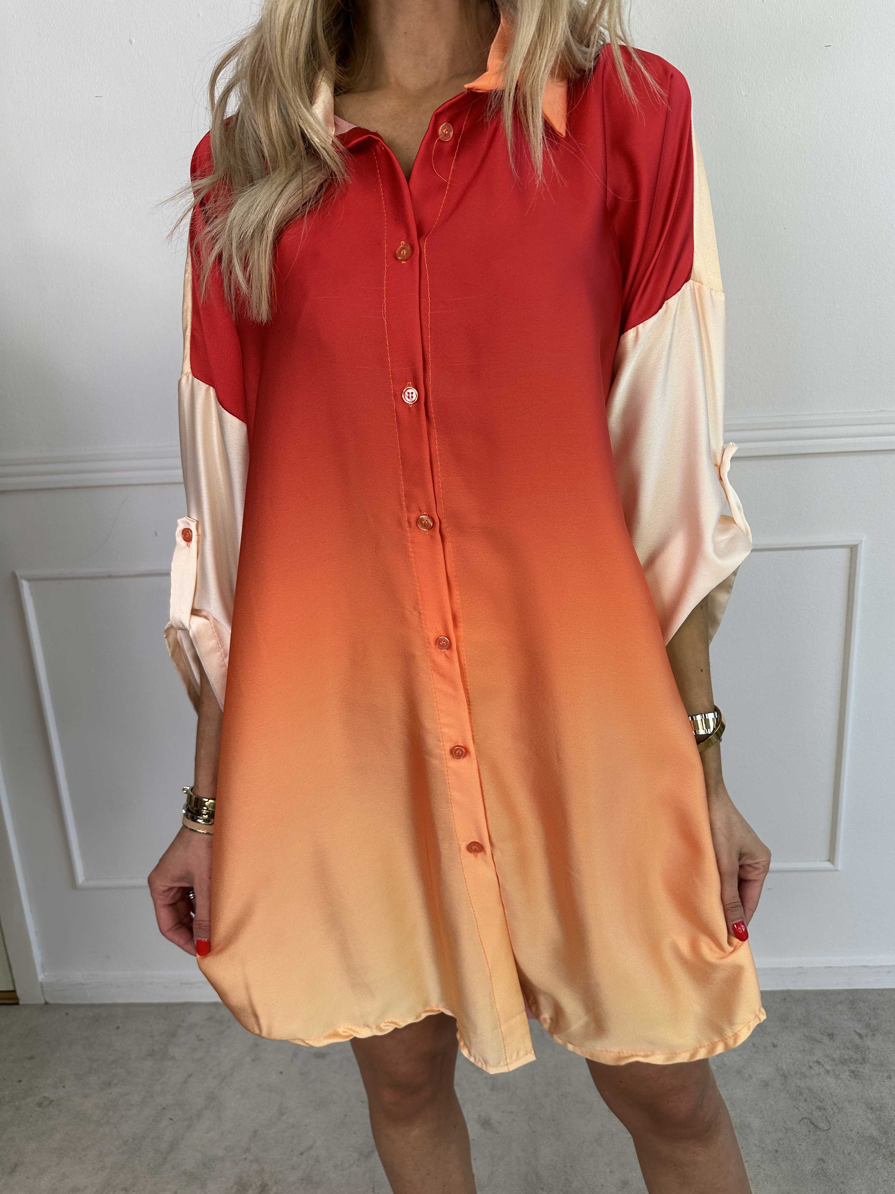 Camilia - Skjortklänning i lös passform i flerfärgad